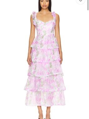 knee length dresses for ladies Daytona Pleated Floral Maxi Dress main image 0